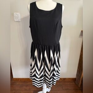 Xhilaration XXL Black A-Line Dress with a Chevron Bottom